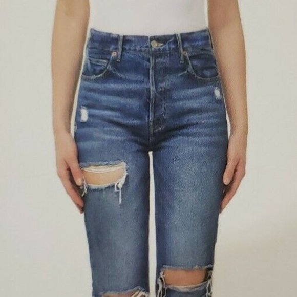 Forever21 The Larchmont Black Distressed Straight-Leg Jeans - Picture 2 of 7